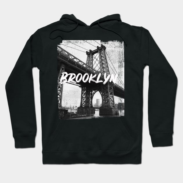 New York Brooklyn Bridge Grunge Hoodie by Jimmyson